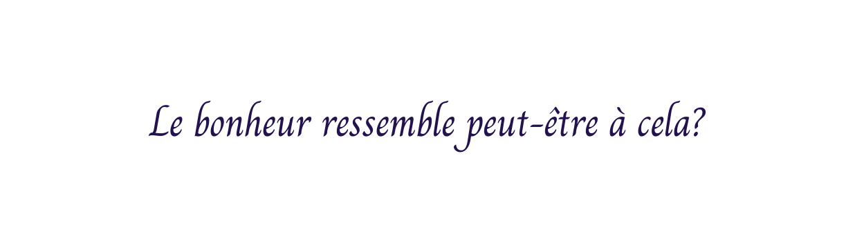 Le bonheur ressemble peut être à cela